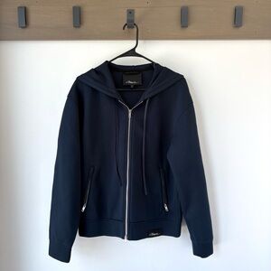3.1 Phillip Lim men’s Bonded Zip Front navy Hoodie | Size Small